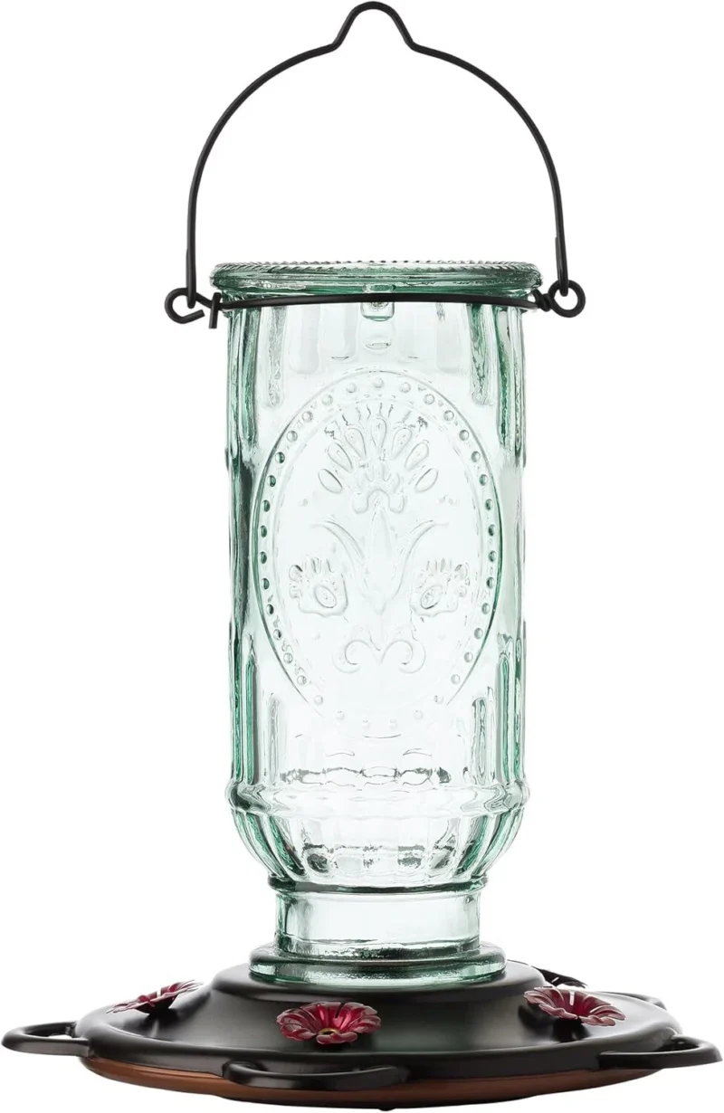 Vintage Hummingbird Feeder, Antique Glass Hummingbird Feeders for Outdoors, 5 Fe - Image 2